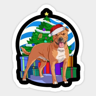 Staffordshire Bull Terrier Dog Christmas Tree Decoration Sticker